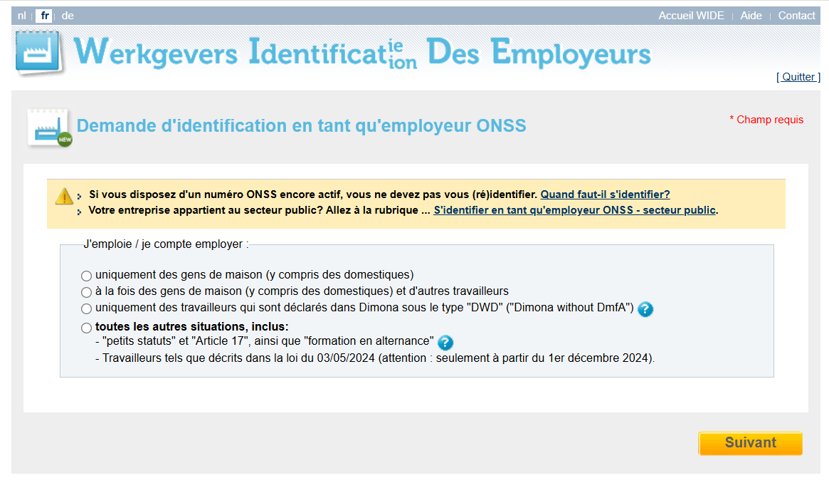 Printscreen showing different identification possibilites. The pint "all other cases" is highlighted.