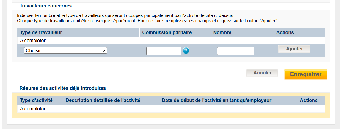 WIDE: list of activities; employees involved - result WIDE: list of activities;data on employees involved - result