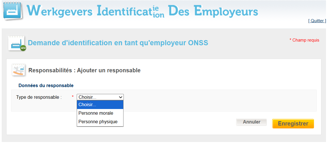 WIDE: responsibilities; responsible person WIDE: responsibilities; add a responsible person