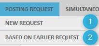 New Request  New Request selected in the Posting Request tab